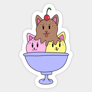 Neapolitan Ice Cream Cats Sticker